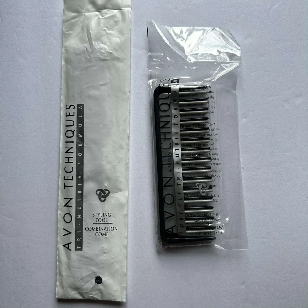 (2) Avon Techniques Tri-Nutriv Combination Comb‎ Styling Tool Vintage 1998